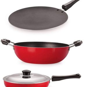 NIRLON Non-Stick Kitchen Cookware Utensils Set withred ...