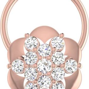 avsar Sonakshi 14kt Cubic Zirconia Rose Gold Nose Wire