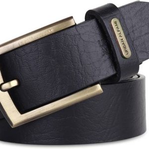 URBAN ALFAMI Men Black Genuine Leather Belt