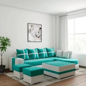 lifestyle furniture DAMASS GREEN Leatherette 8 Seater ...