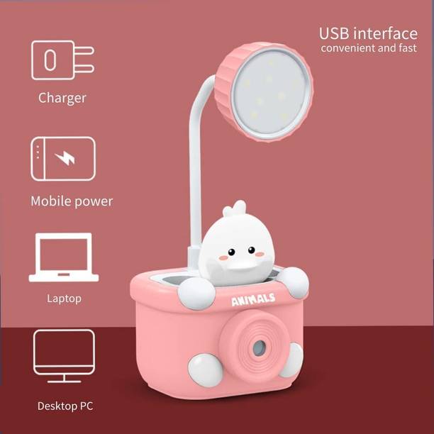 A R International Cartoon Pig LED Desk Lamp with Pen Ho...