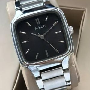 AEKDO Premium Men's Watch – Square Dial, Steel Chain, Adjusta...