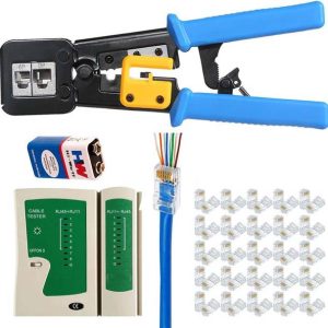 Techy-tech Crimp Tool Kit CAT5 CAT5E CAT6 RJ45 Crimping...