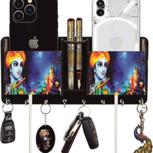 newshivcollection Printed Radha Krishna Wood Key Holder...