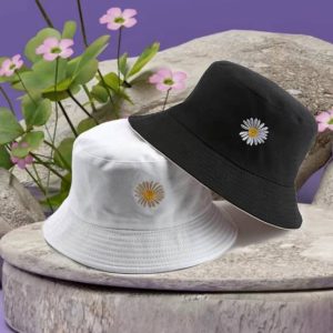 REFFER Daisy Sunflower Embroidered Unisex foldable cott...