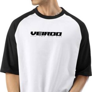 Veirdo Oversized Men Printed, Typography Round Neck Pure Cotto...