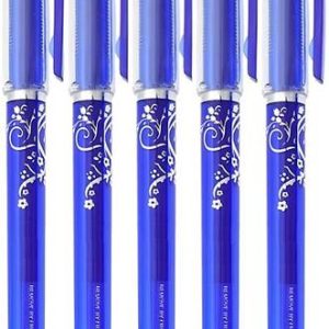 SAH 5 Pcs Blue Ink Erasable Gel Pen Set with attached M...