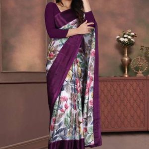 jihana fab Printed Kanjivaram Georgette, Silk Blend Saree
