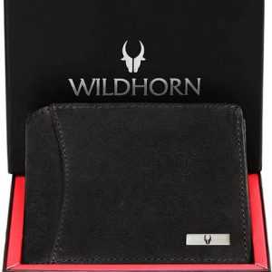WILDHORN Men Casual, Formal, Travel Black Genuine Leather RFID ...