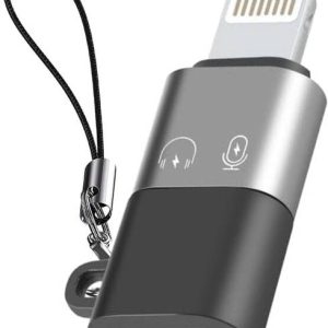 UBRONIK Grey Type C Female to Lightning Male Adapter wi...