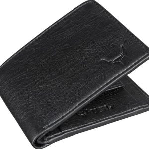 USL Men Black Artificial Leather Wallet - Regular Size