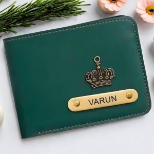 CELED Men Formal Green Genuine Leather Wallet