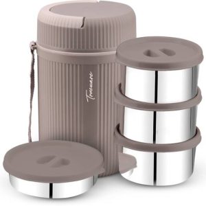 Trueware GRUB 4 Insulated Hot Lunch Box With 3 SS Conta...