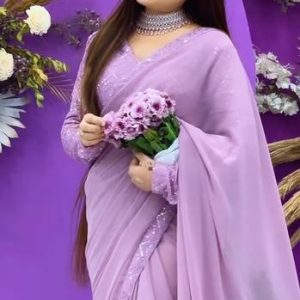 tapovan fashion Printed Bollywood Chiffon Saree