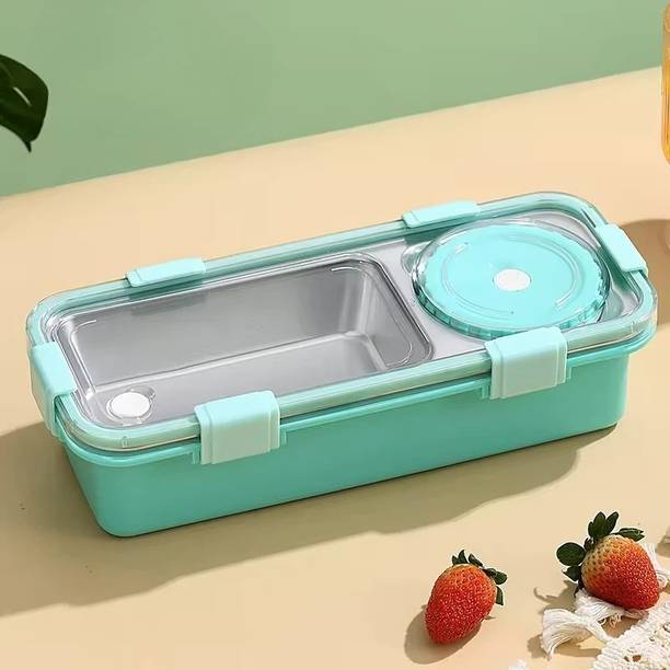 MyneeMoe 2-Compartment Stainless Steel Lunch Box | Airt...