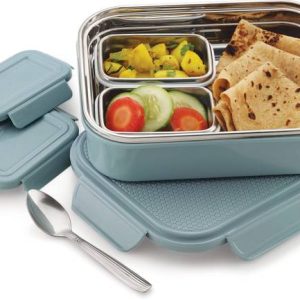 Nabhya Insulated Lunch Box with 2 Inner Steel Dabbi & S...