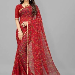 JUMSA Printed Daily Wear Georgette Saree