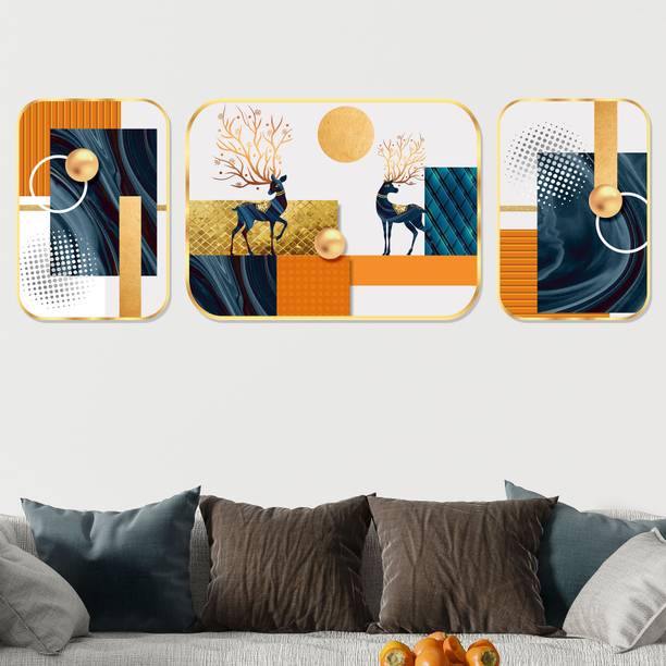 SAF PRINT saf Deer Art Crystal Embedded High Gloss Surf...