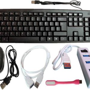 ANJO USB Keyboard-LED Mouse-2.0 USB Hub-Ext Cable 1.5m-...