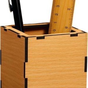 Print Ginnie 1 Compartments MDF Wood Pen Stand | Desk O...