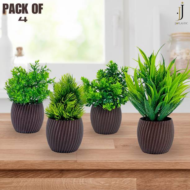 JJ Plastic Decorative Set Of 4 Brown for Home Decor and...