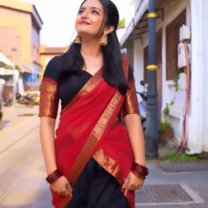 SWAMI STUDIO Applique Kanjivaram Pure Silk Saree