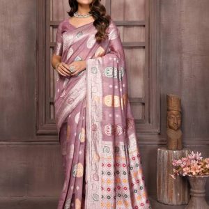 Janasya Woven Kanjivaram Cotton Blend Saree