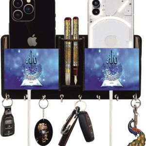 phical art Wooden UV Printed Key Holder With Mobile Sta...