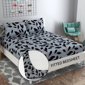 TYLORSTYLE 280 TC Microfiber Queen Floral Fitted (Elast...