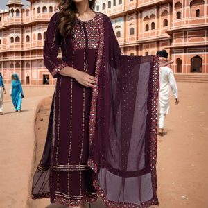Ziva Fashion Women Viscose Rayon Kurta Palazzo Set