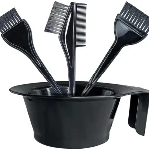 Saucefin Hair Dye Brush Comb Mixing Bowl Tint Bleech Kit Hairdresser Salon DIY 4Pcs