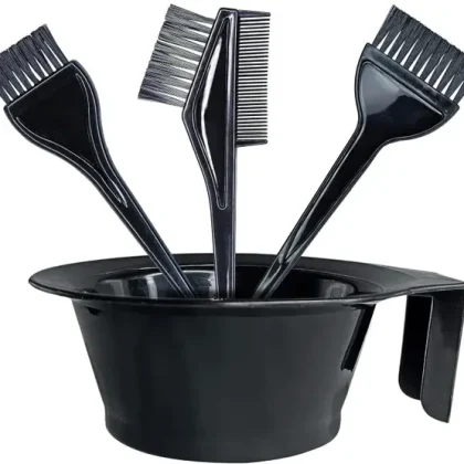 Saucefin Hair Dye Brush Comb Mixing Bowl Tint Bleech Kit Hairdresser Salon DIY 4Pcs