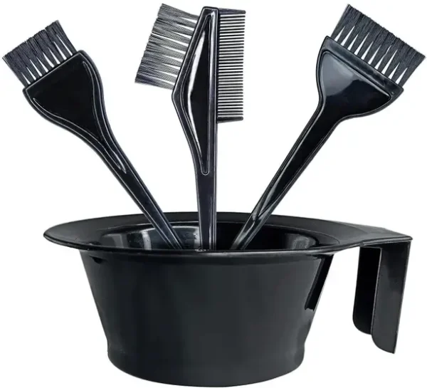 Saucefin Hair Dye Brush Comb Mixing Bowl Tint Bleech Kit Hairdresser Salon DIY 4Pcs