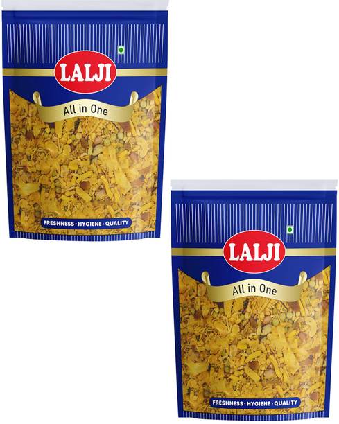lalji All In One 800Gm (400Gm x 2) Bikaneri Namkeen Spicy and Crispy Healthy Snack