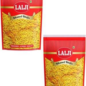 lalji Bikaneri Bhujia 800Gm (400Gm x 2) Bikaneri Namkeen Crispy Healthy Snack