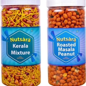 nutsara Kerala Mixture (350g) and Masala Coated Peanut (500g) Combo (850GM)