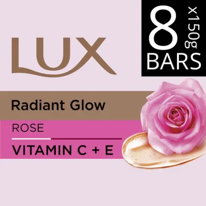 LUX Soft Glow Rose & Vitamin E Soap Bar, Bathing Soap