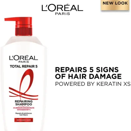 L’Oréal Paris Total Repair 5 Shampoo | Pro-Keratin & Ceramide For Damaged and Weak Hair  (1 L)
