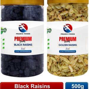 pranic foods Premium Dry Fruits Combo - Black Raisins & Golden Raisins - 500gm each (1kg) Raisins