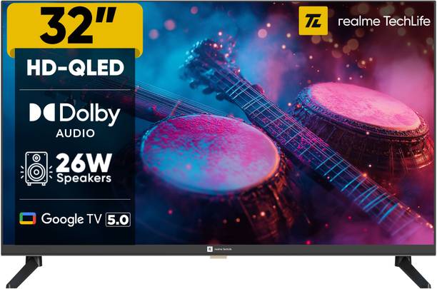 realme TechLife 80 cm (32 inch) QLED HD Ready Smart Goo...