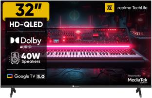 realme TechLife CineSonic Q 80 cm (32 inch) QLED HD Ready Smart Google TV 2025 Edition with 40 W Speak...