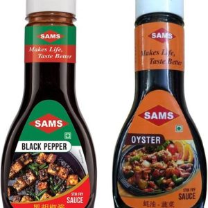 sams Oyster Sauce 330g and Black Pepper Sauce 300g Gourmet Sauces, Veg Sauce