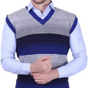 stars collection Men Woven V Neck Multicolor Sweater