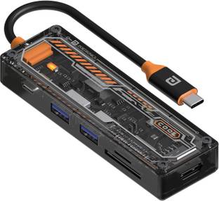 Portronics MPort View Two 6in1 100W Type-C Hub, fast 3.0,4K HDMI,Micro SD,USB 2.0,Laptop,PC POR-2873 U...