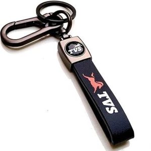gtrp TVS Long Leather Key Chain, Key Ring with Metal 07...