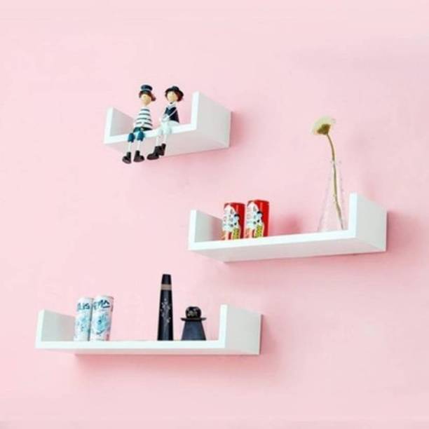 Eco Handicrafts Wooden U Shape Wall Shelf and Wall Shel...