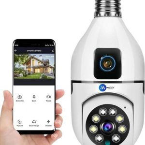 Grousale 5+5MP HD Bulb PTZ Indoor CCTV Wireless Camera ...
