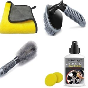 Clivemont 5Pcs Car Cleaning Kit Towel,brush,car polish ...