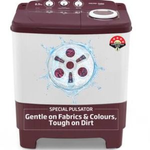 Voltas Beko 6.5 kg Semi Automatic Top Load Washing Machine Maroon, White