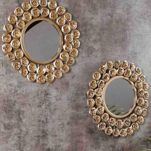 Urban Hamlet Rose Radiance: Handcrafted Mirror Elegance...